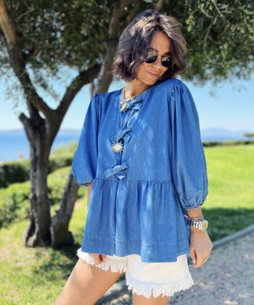 Chemise en JEAN avec ses noeuds