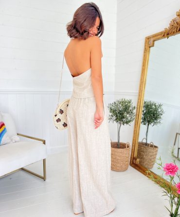Pantalon en LIN beige