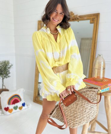 Jupe-short TIE &DYE jaune