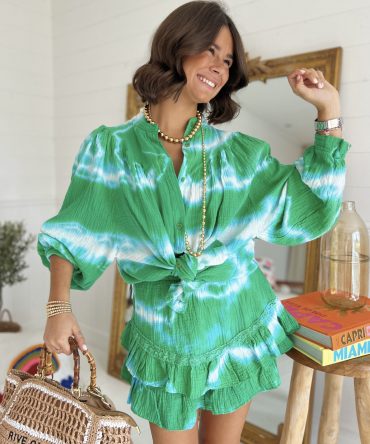 Jupe-short TIE &DYE vert