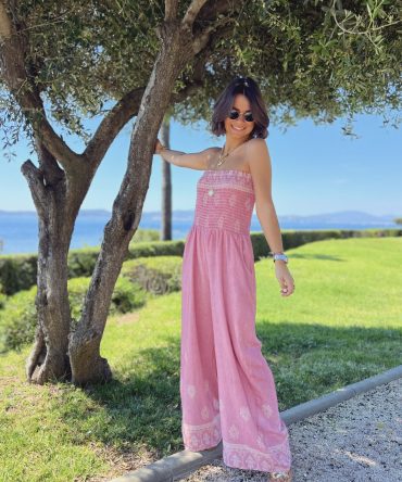 Combinaison bustier CALVI rose