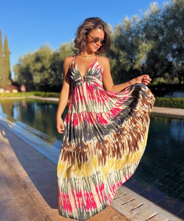 Robe IBIZA imprimé tie & dye multi