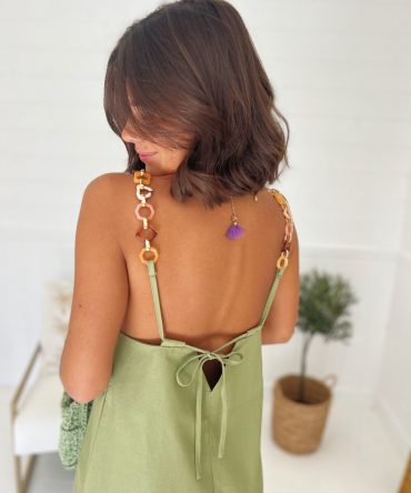 Robe courte PAULA kaki